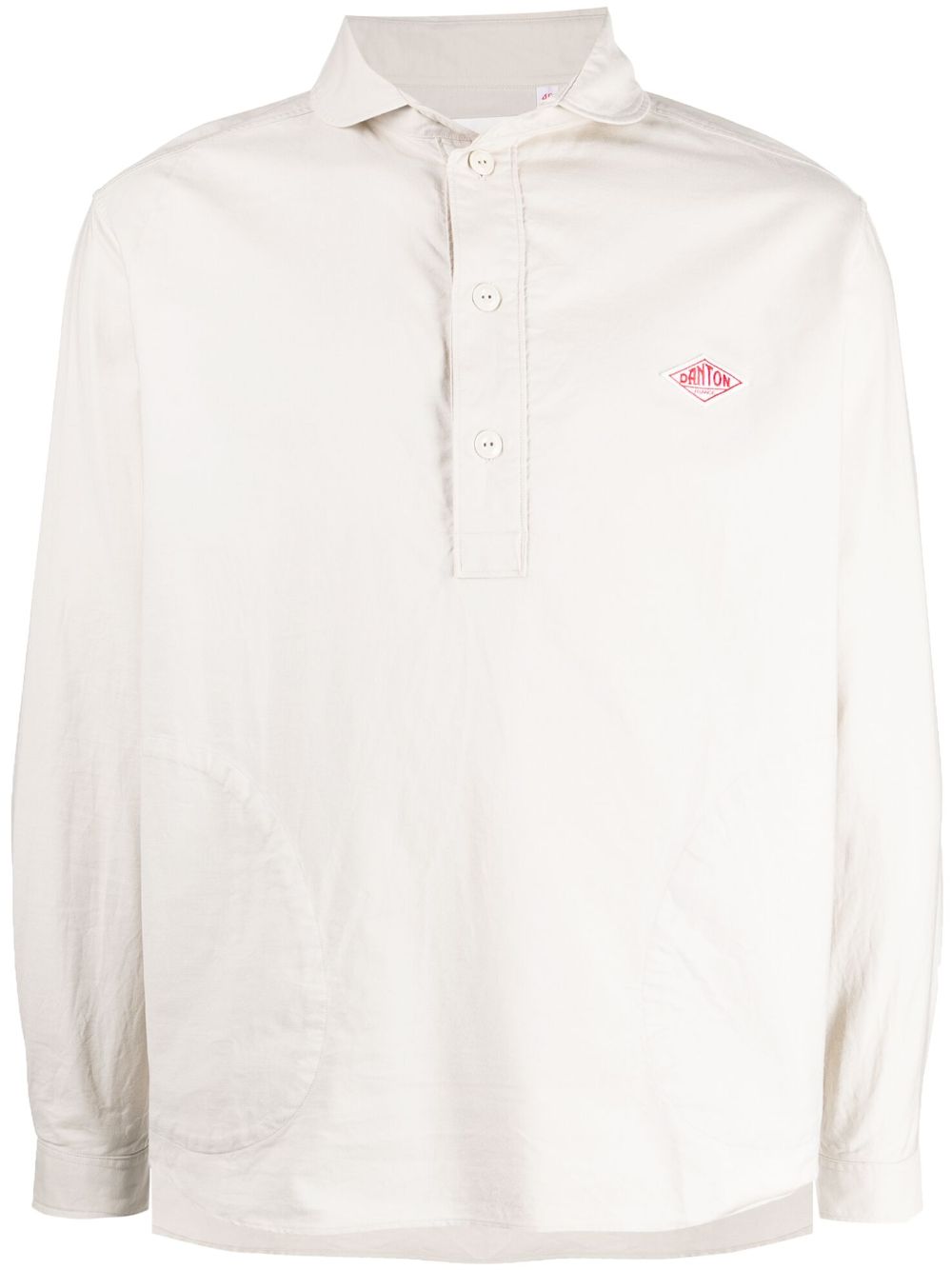 Danton logo-patch cotton shirt - Neutrals