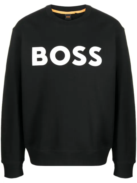 BOSS سويت شيرت قطن بطبعة شعار الماركة