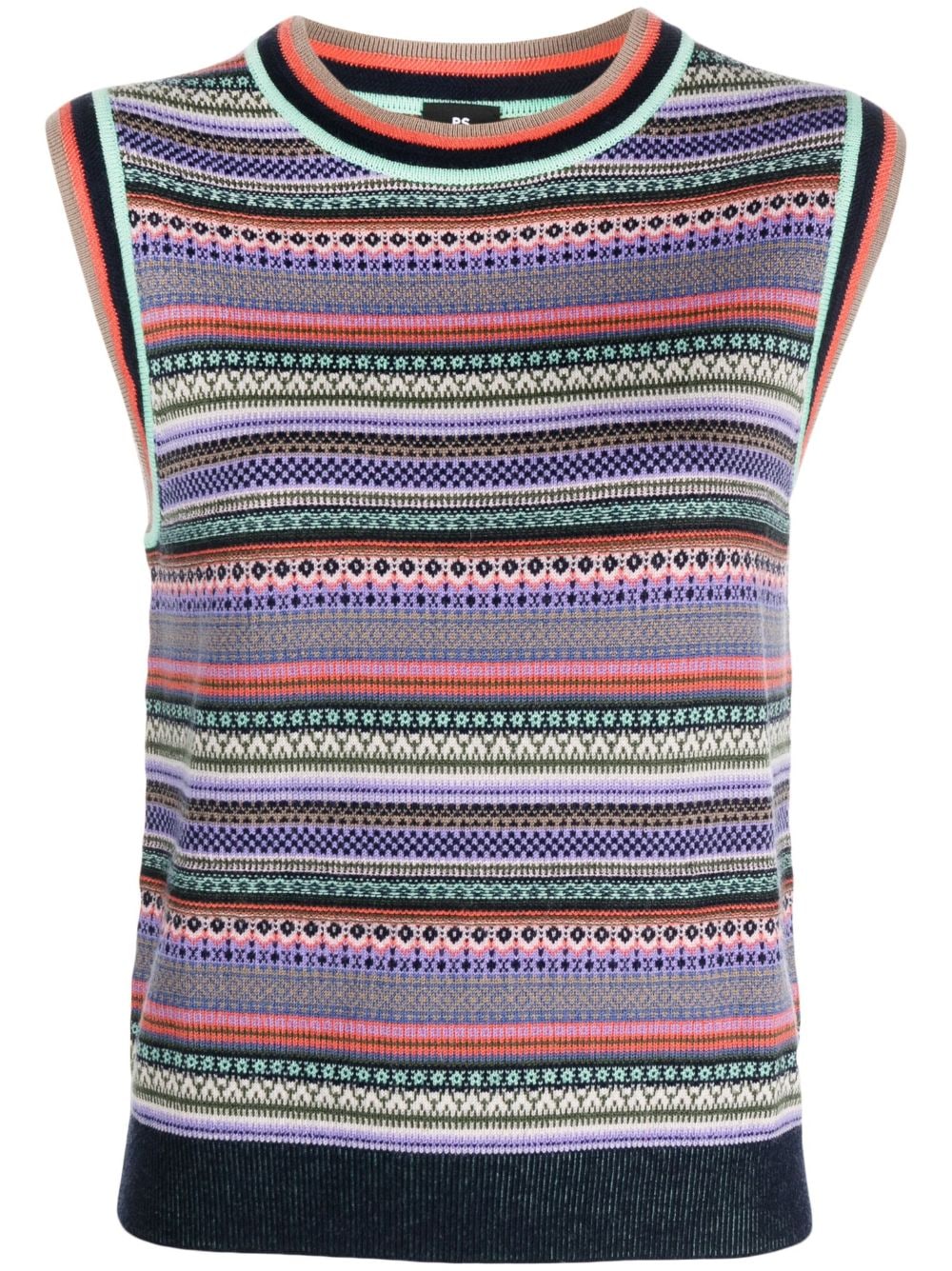 Ps By Paul Smith Sleeveless Knitted Top In Blue