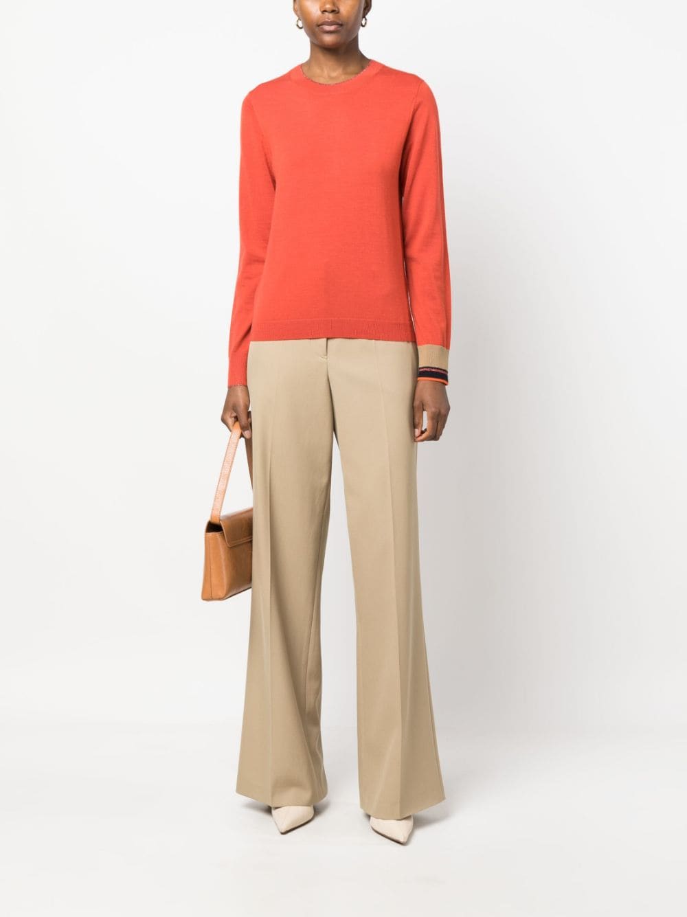 Shop Ps By Paul Smith Fine-knit Wool-blend Jumper In Orange