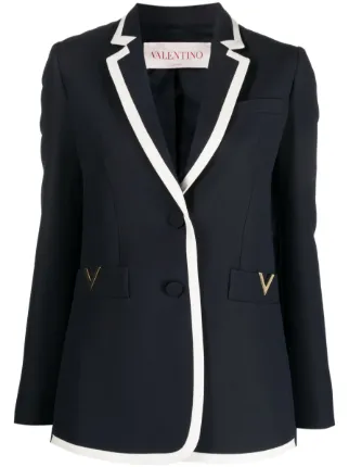 Valentino Garavani Crepe Couture Blazer | Blue | FARFETCH PH