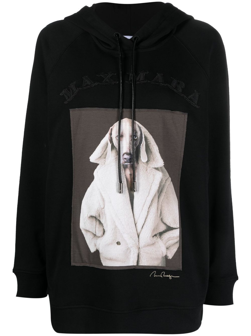 Wegman graphic-print cotton hoodie