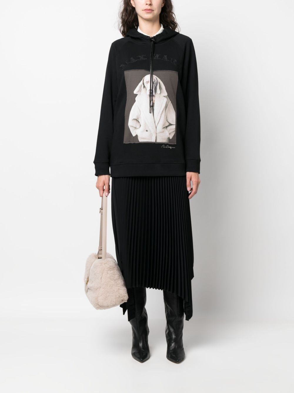 Max Mara Hoodie met print - Zwart