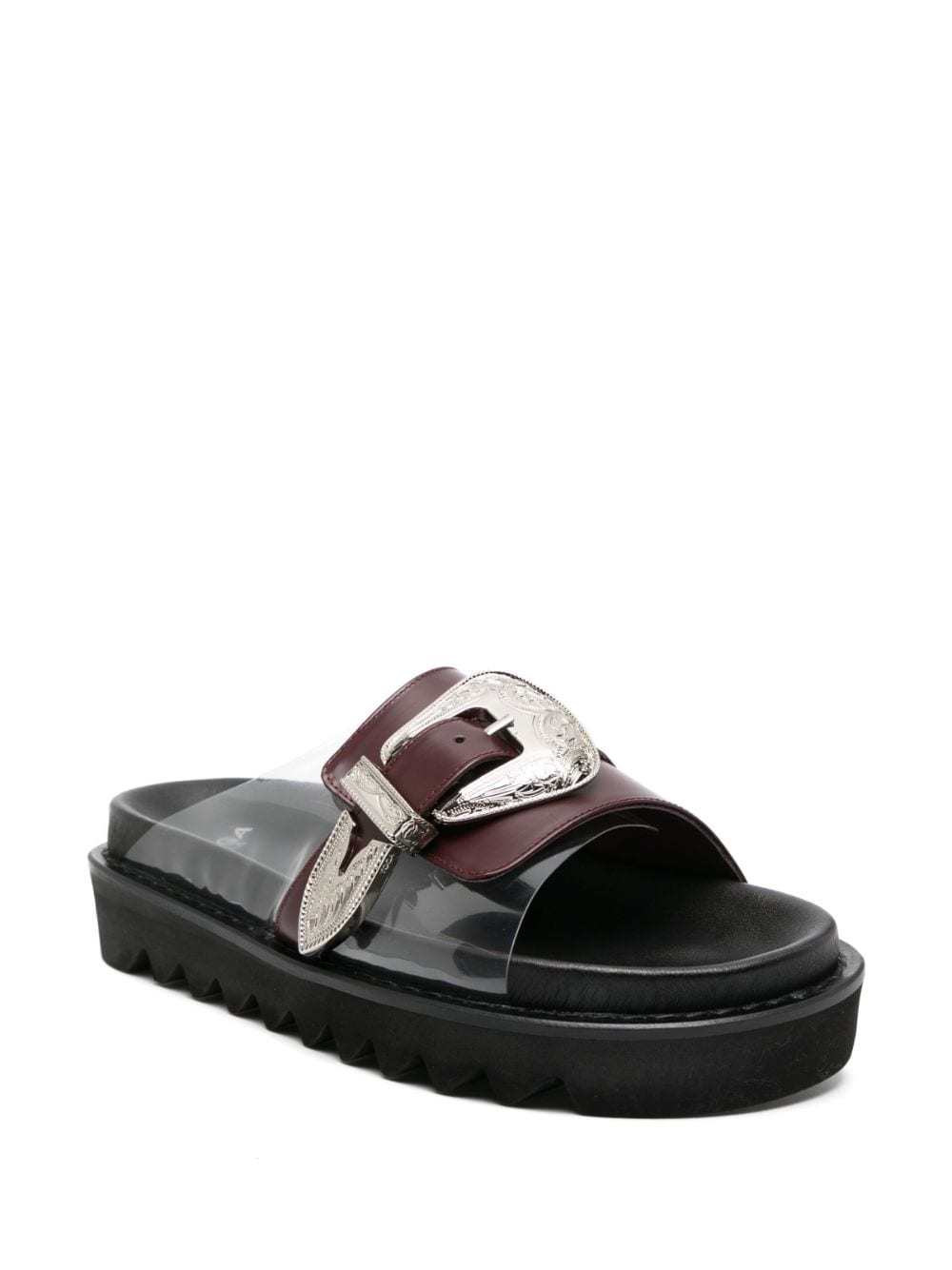 Toga Pulla decorative buckle Leather Slides Farfetch