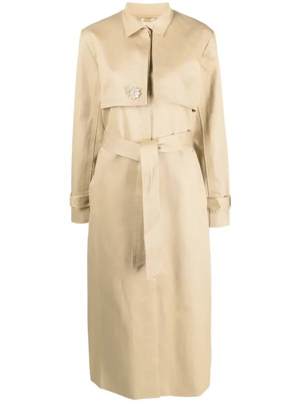 【deres/デレス】silk trench coat DESTREE Rudolf Belted Trench Coat | Neutrals | FARFETCH