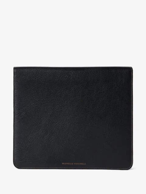 Brunello Cucinelli grained calfskin document holder