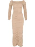 ZEYNEP ARCAY off-shoulder ruched maxi dress - Neutrals