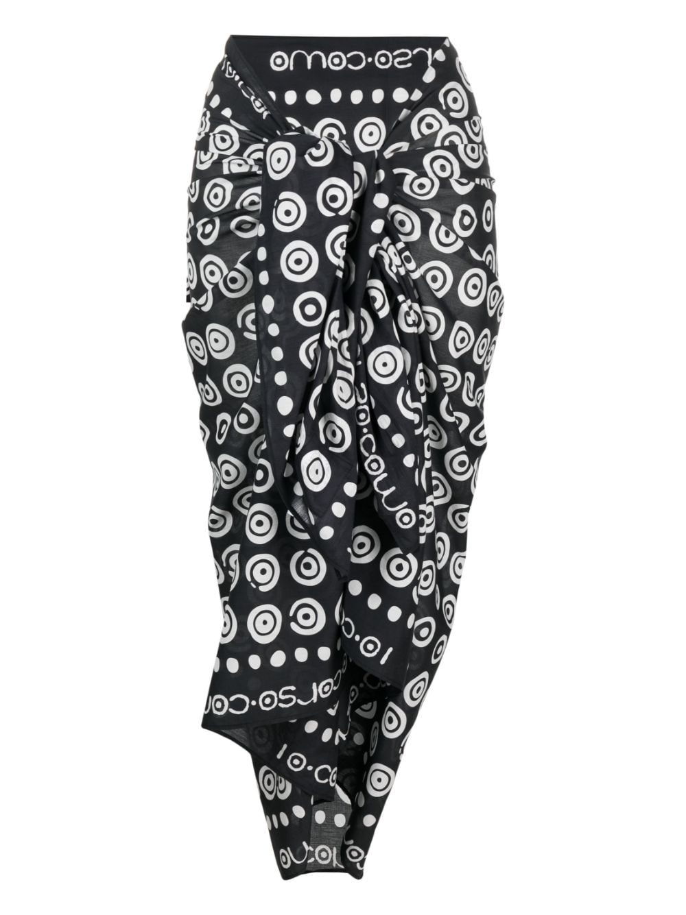 Sundek graphic-print cotton sarong - Black