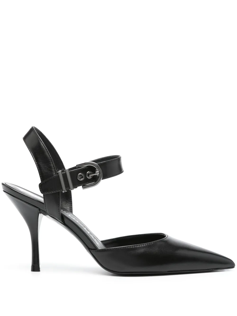 Stuart Weitzman 85mm Pointed-toe Leather Pumps In Black