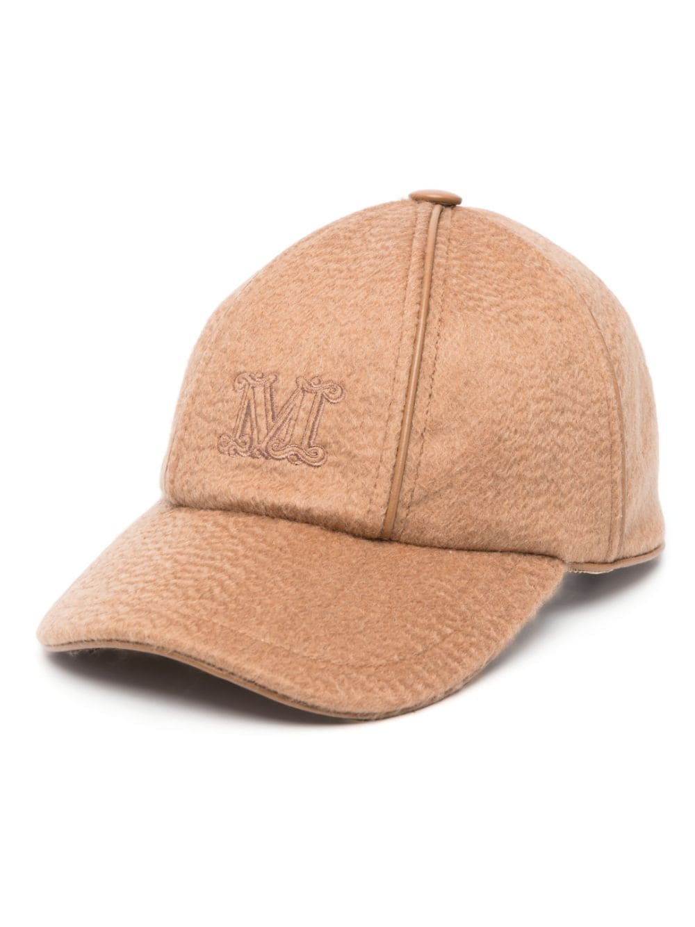 Max Mara Logo刺绣棒球帽 In Brown