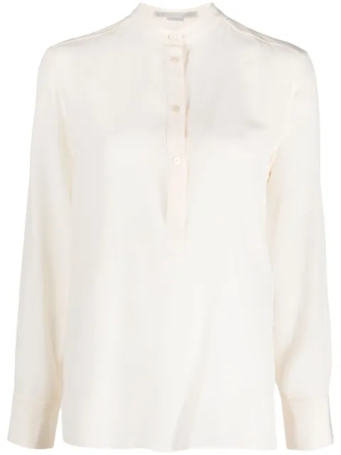 Stella McCartney band-collar silk blouse Women