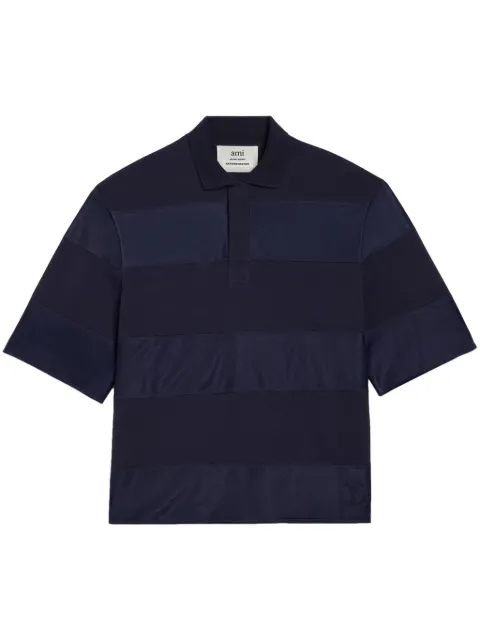 AMI Paris x Antoine Dupont satin-stripe polo shirt