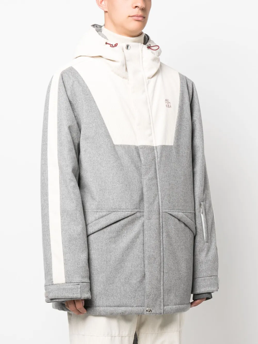 Brunello Cucinelli Jack met geborduurd logo Grijs