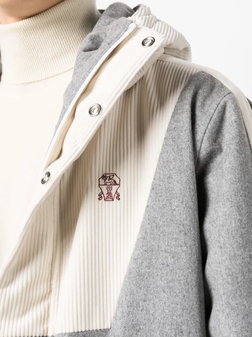 Brunello Cucinelli Jack met geborduurd logo Grijs