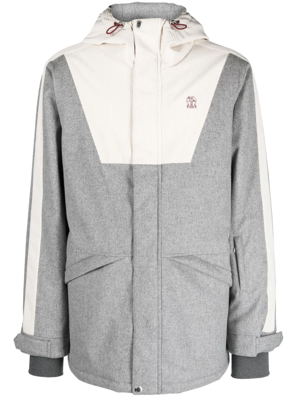 Brunello Cucinelli Jack met geborduurd logo Grijs