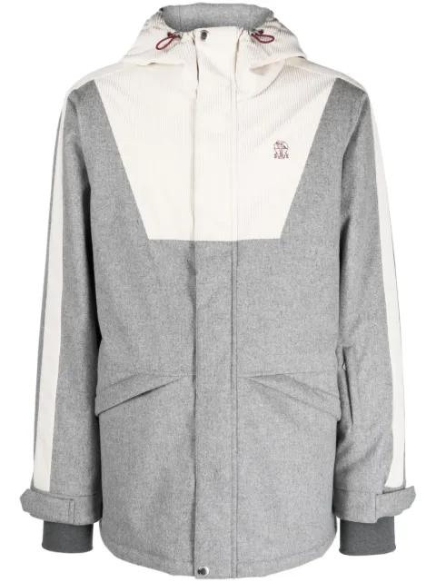 Brunello Cucinelli chamarra con logo bordado y capucha