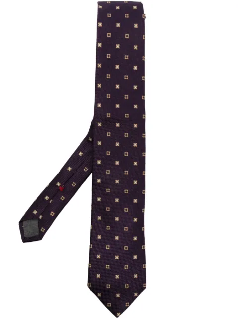Brunello Cucinelli quatrefoil-pattern jacquard silk tie 