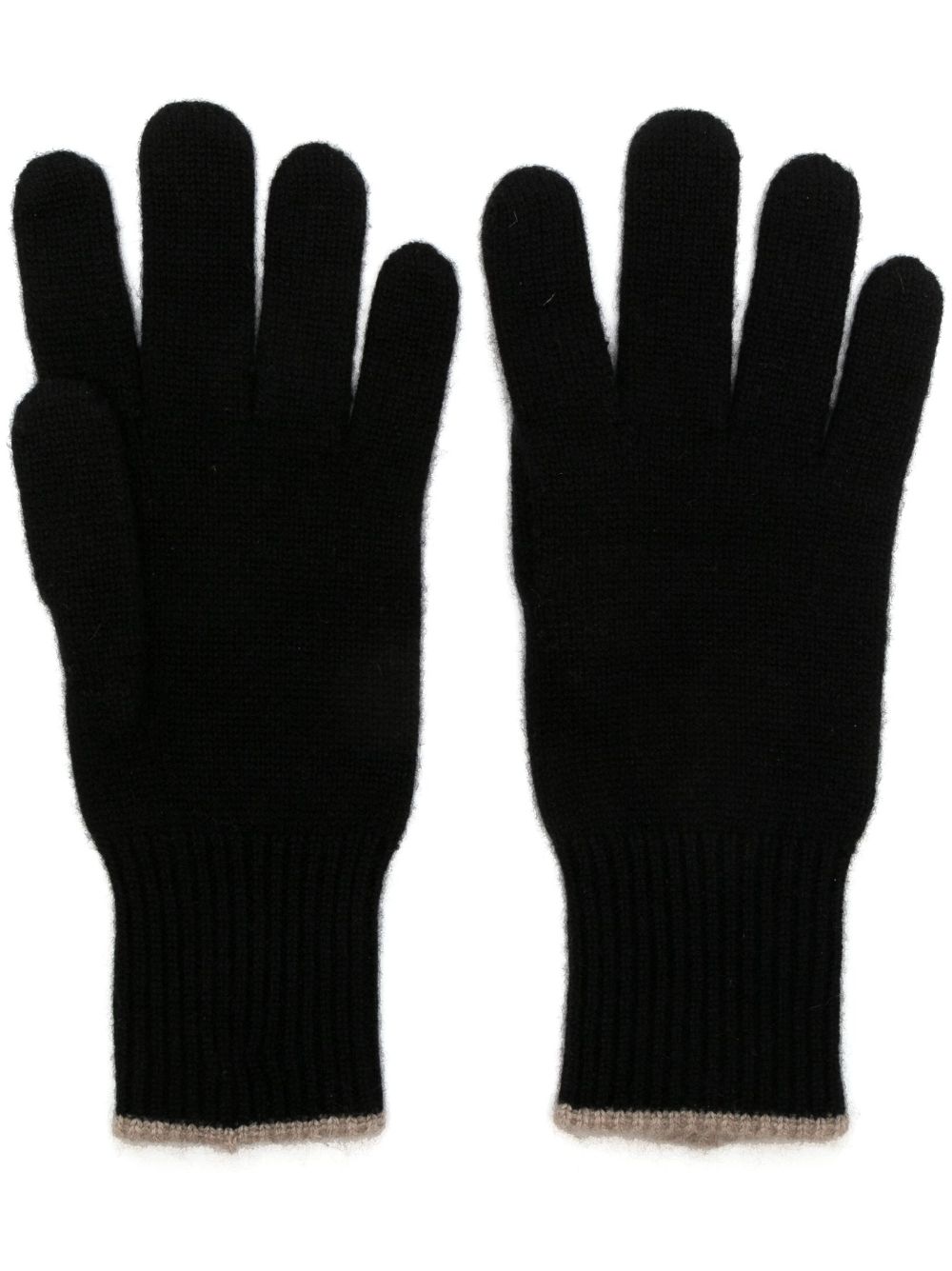 Brunello Cucinelli intarsia-knit cashmere gloves - Black