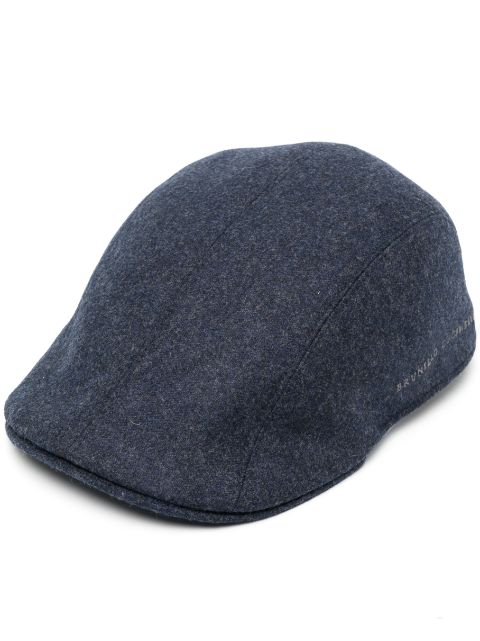 Brunello Cucinelli logo-embroidered flat cap Men