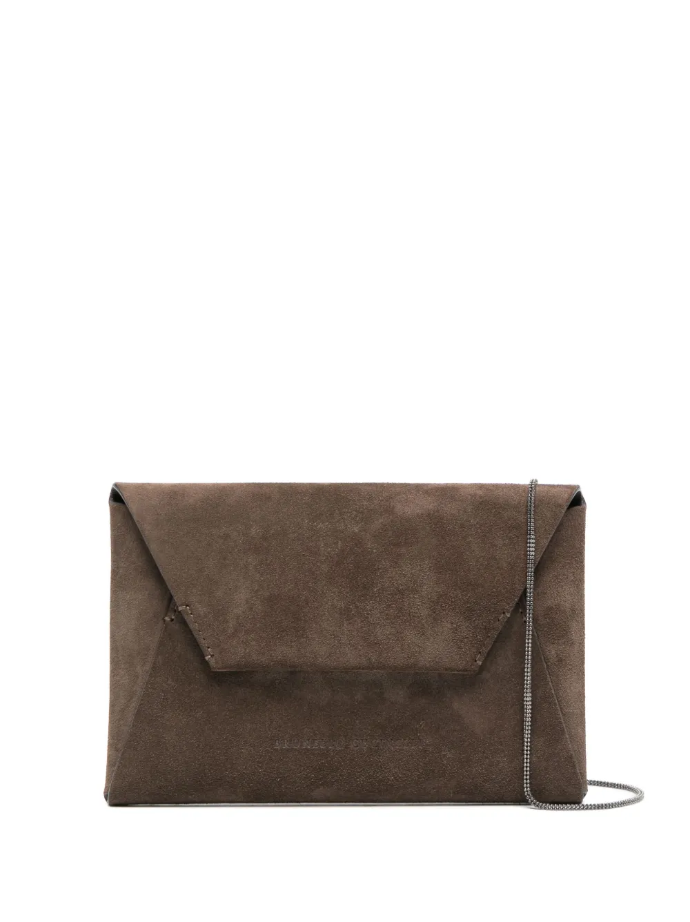 BRUNELLO CUCINELLI LOGO-STAMP SUEDE CROSSBODY BAG