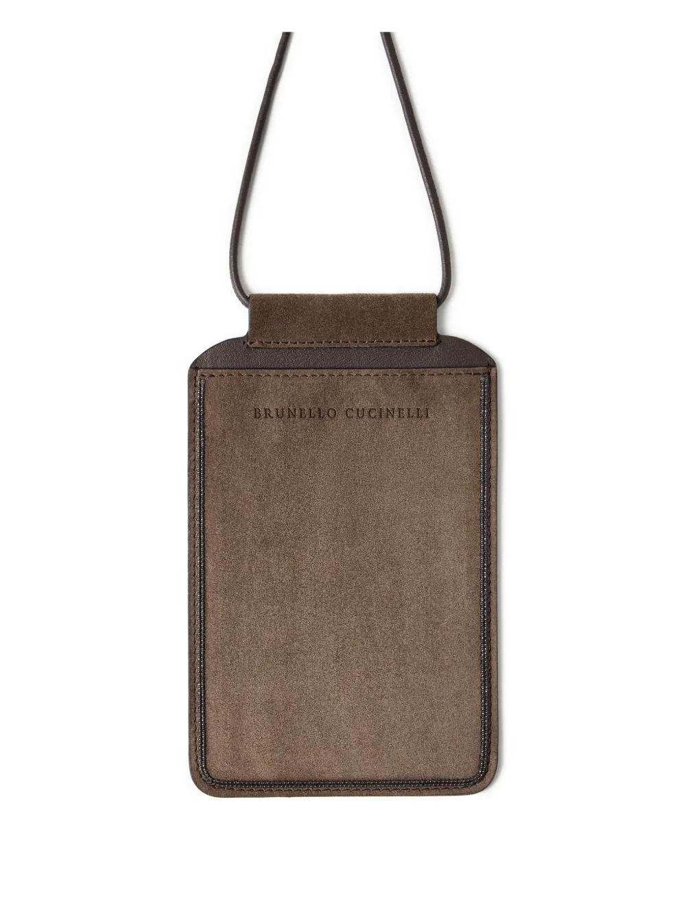 Brunello Cucinelli Suède telefoonhoes Bruin