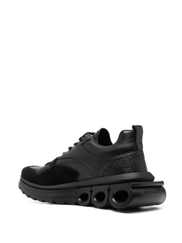 Ferragamo Running Leather Sneakers | Black | FARFETCH