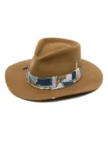 Nick Fouquet matchstick-embellished wool felt fedora - Brown