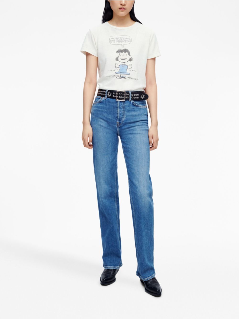 RE/DONE Lucy Cute cropped T-shirt - Wit