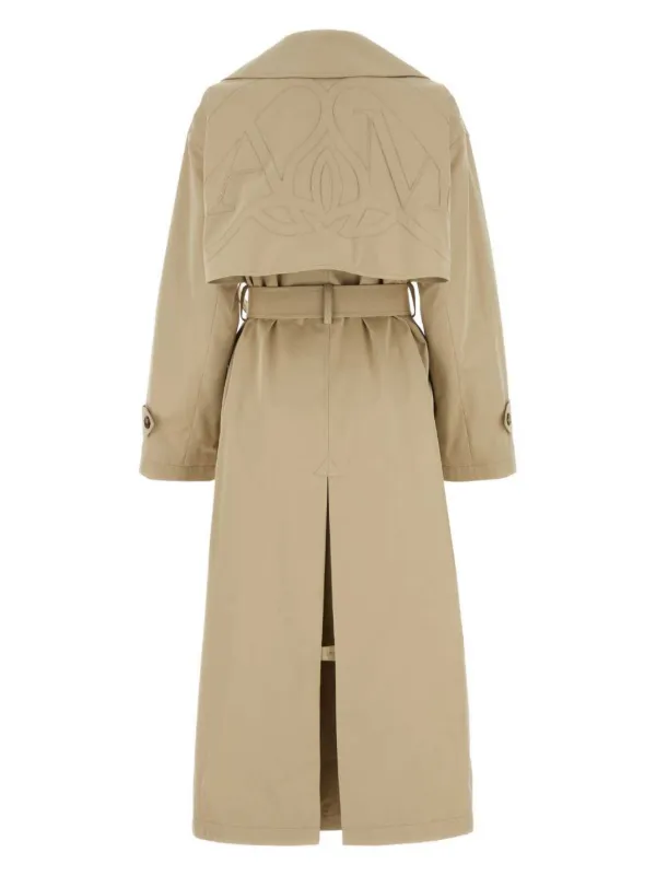 Alexander McQueen cocoon-sleeved Belted Trench Coat | Neutrals