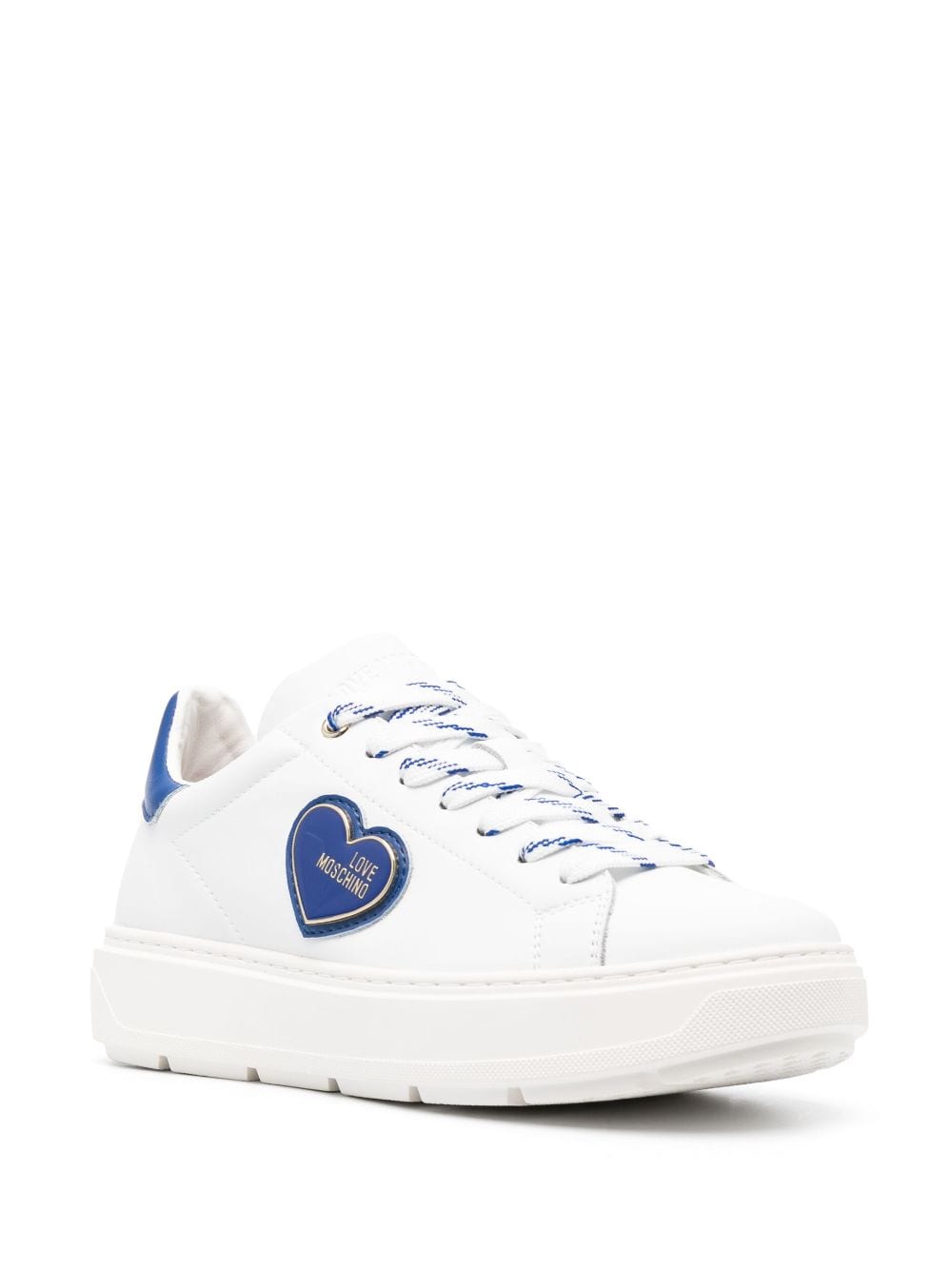 Shop Love Moschino Logo-patch Low-top Sneakers In White