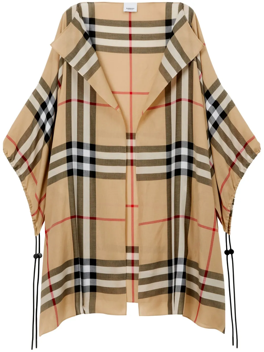 Burberry Check Cotton Cape In Neutrals