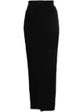Rick Owens side-slit ribbed-knit skirt - Black