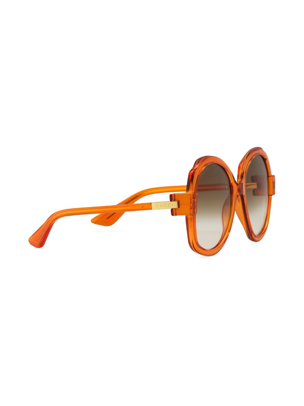 Gucci Eyewear Zonnebril met oversized rond montuur - Oranje