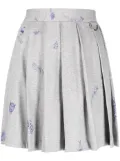 VETEMENTS graphic-print pleated miniskirt - Grey