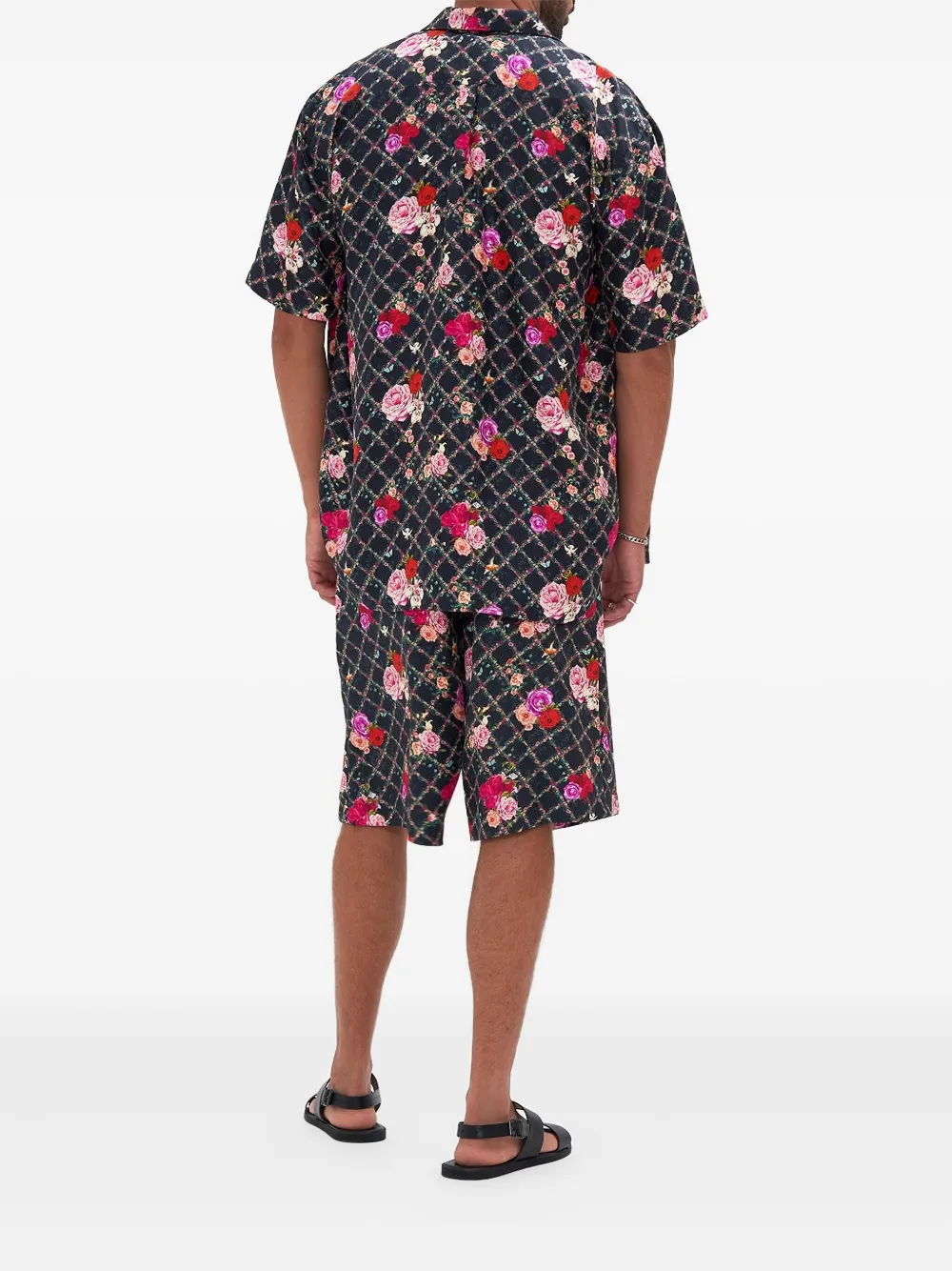 Camilla Shorts met bloemenprint Zwart