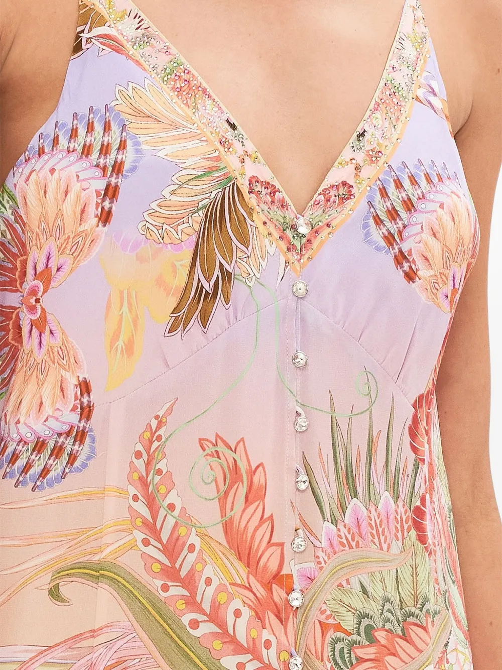 Camilla Jurk met bandjes en knopen Roze