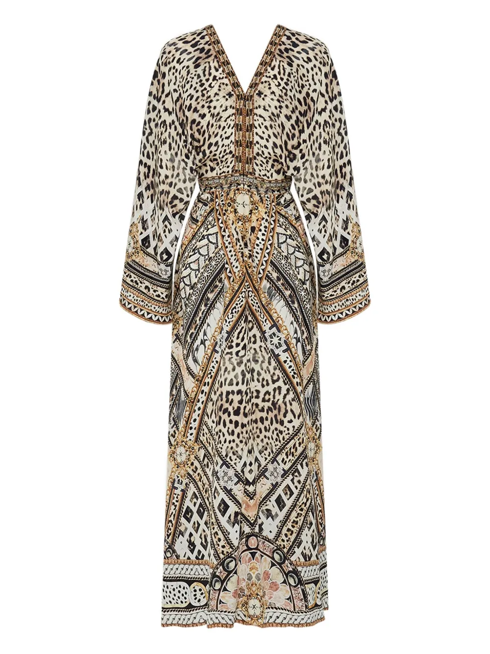 Camilla Mosaic Muse midi-jurk Beige