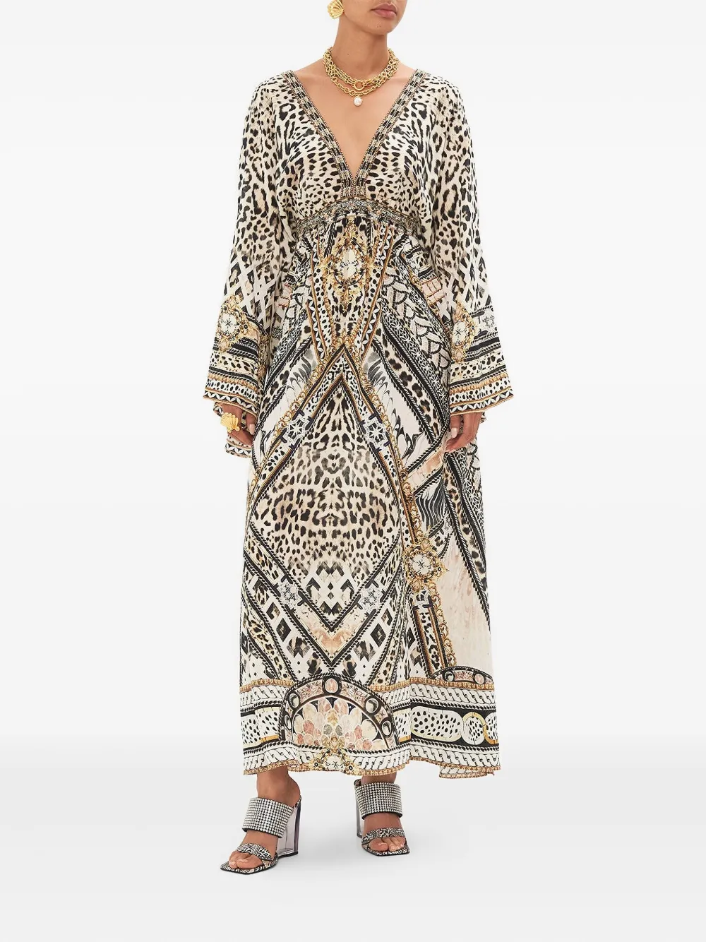 Camilla Mosaic Muse midi dress - Beige