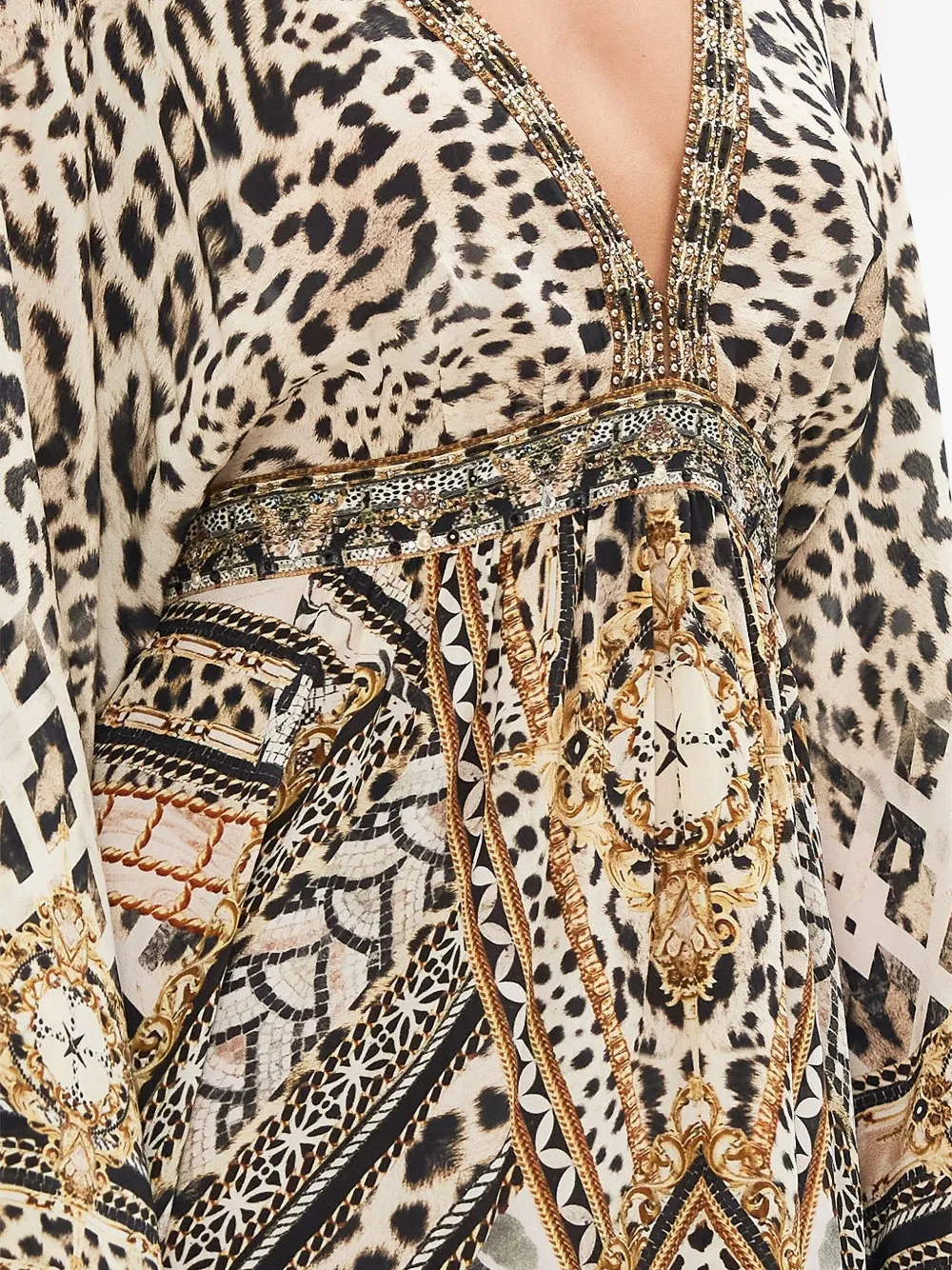 Camilla Mosaic Muse midi-jurk Beige