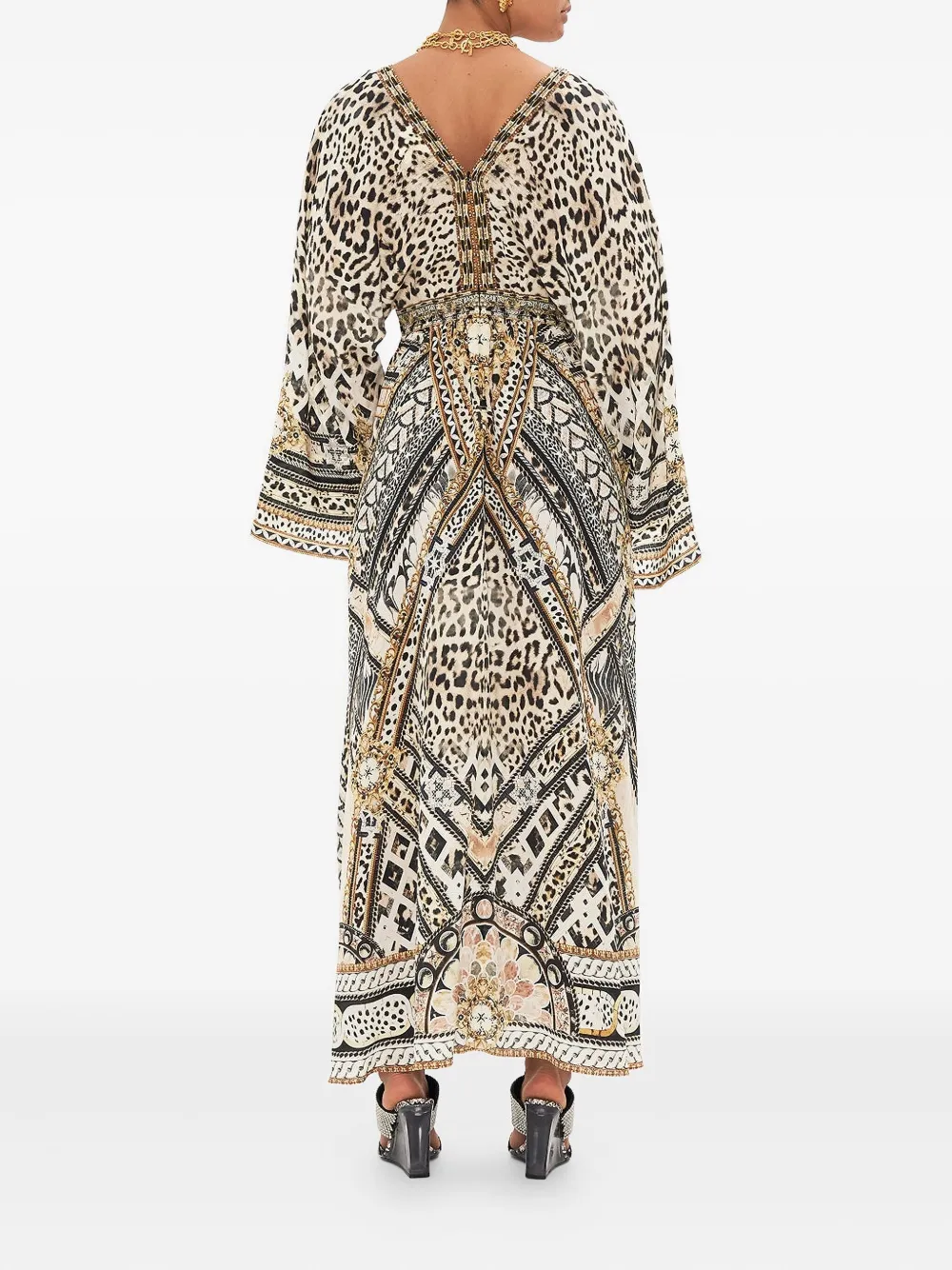 Camilla Mosaic Muse midi-jurk Beige