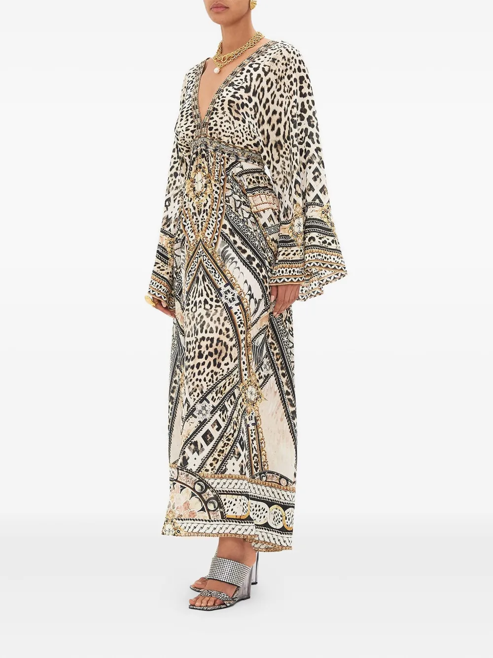 Camilla Mosaic Muse midi-jurk Beige
