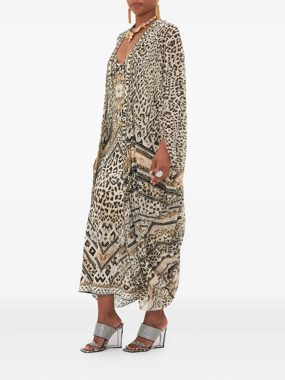 Camilla Gelaagd jack met mozaïek vlak Beige