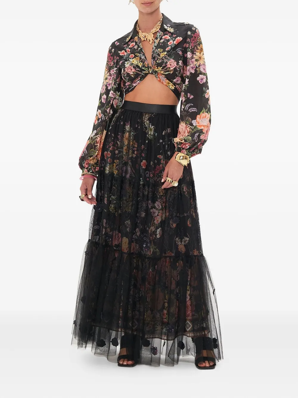 Camilla Letters from a Vineyard maxi-rok Zwart