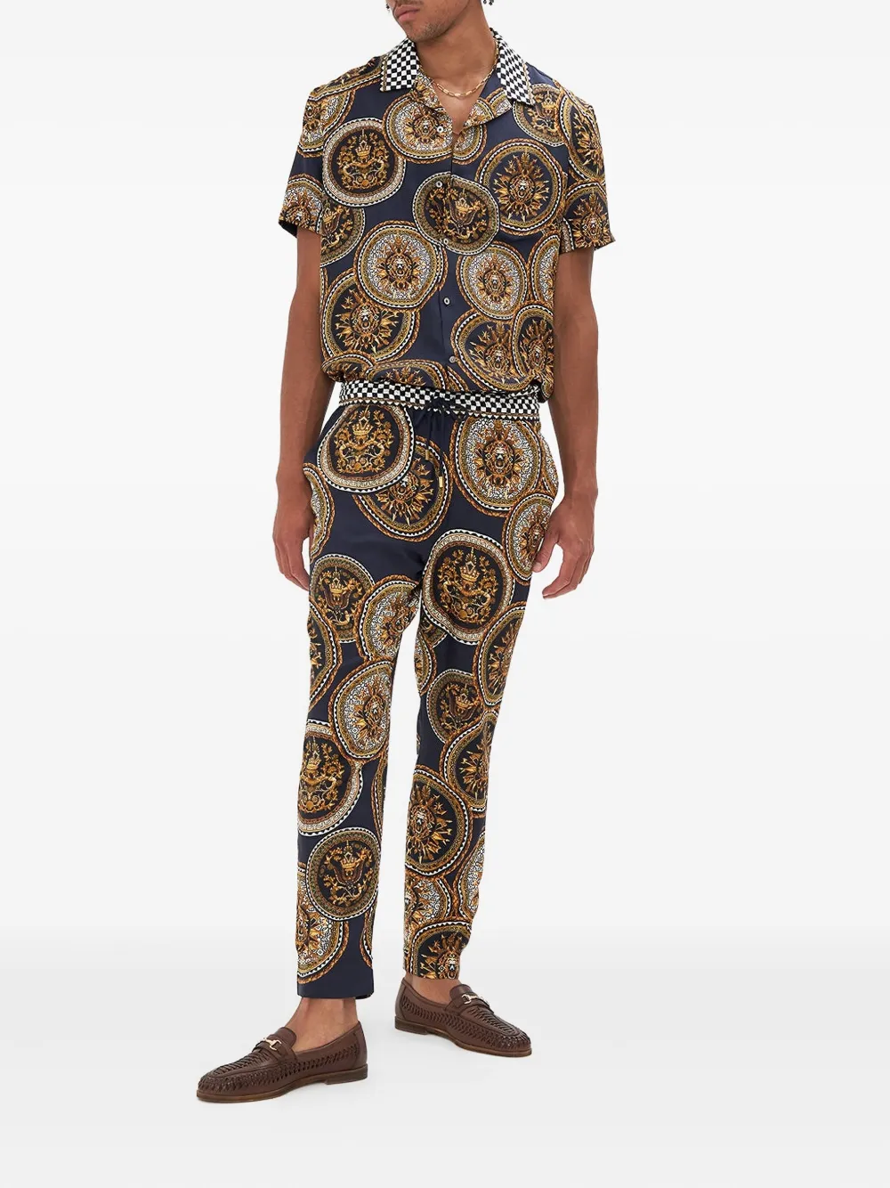 Camilla Duomo Kaleido-print trousers - Bruin