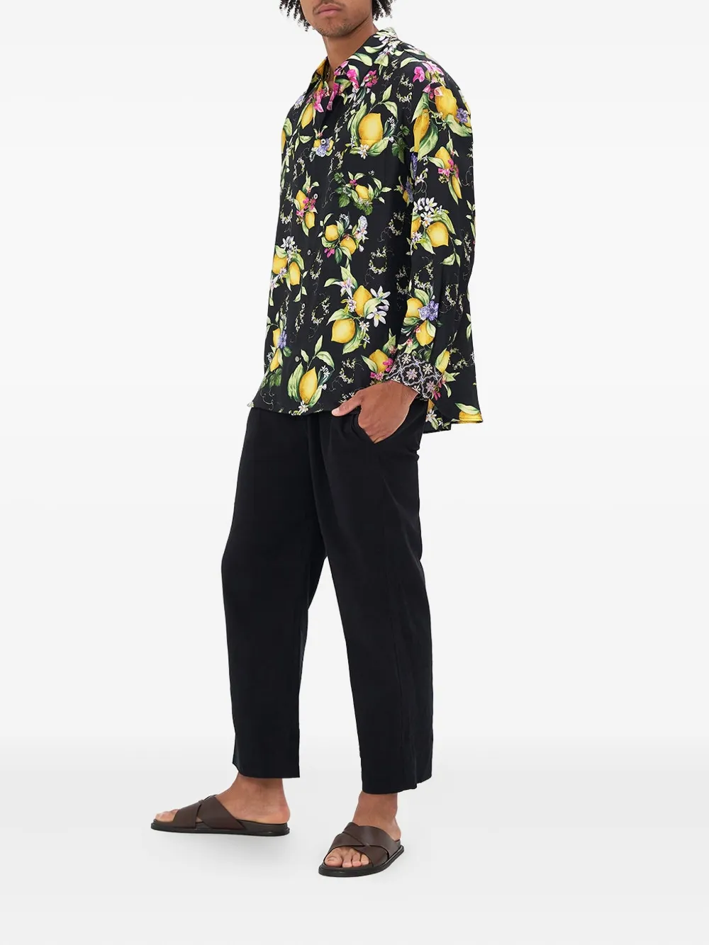 Camilla Overhemd met bloemenprint Blauw