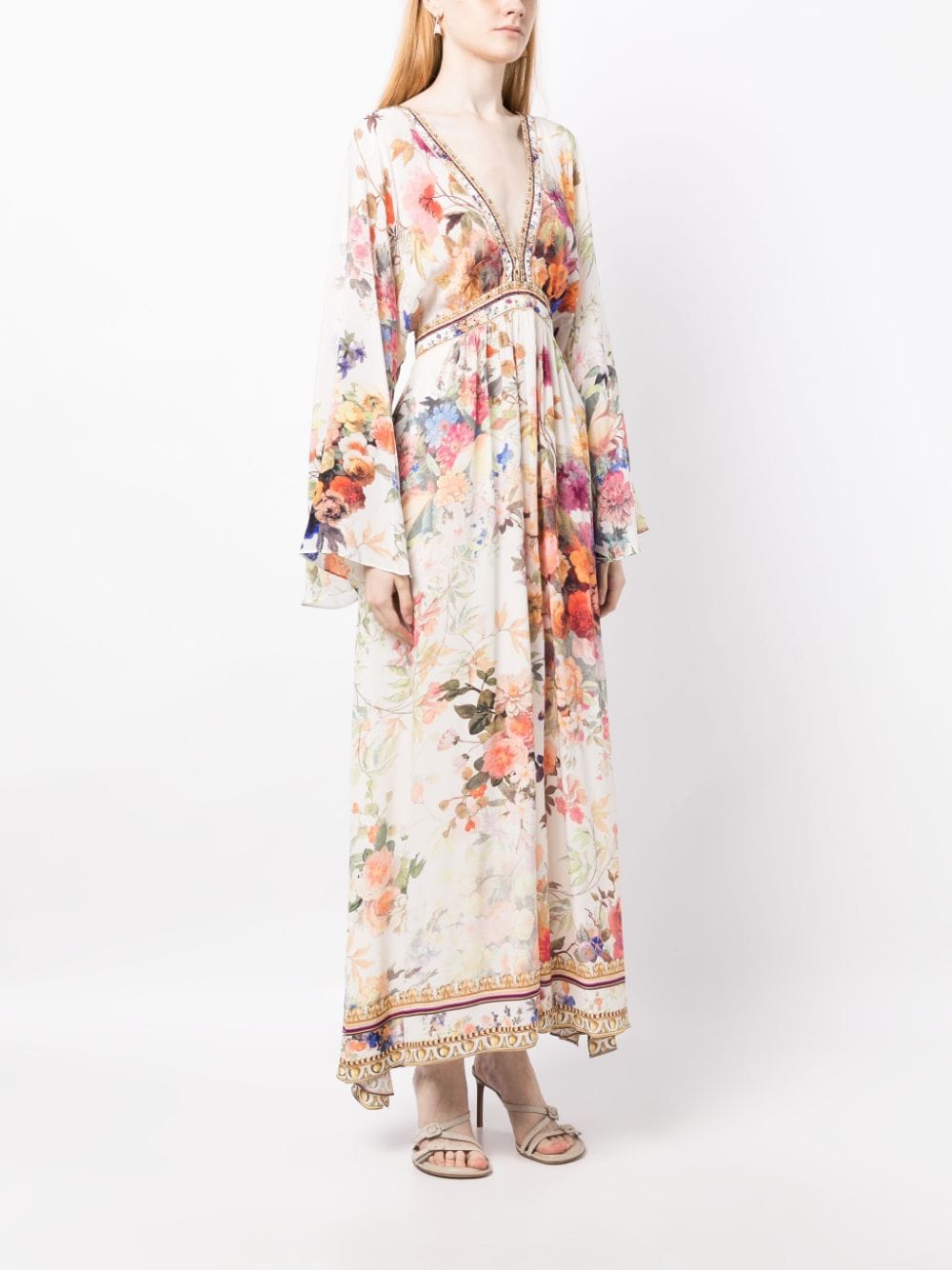 Shop Camilla Friends With Frescos Kimono Dress In Mehrfarbig