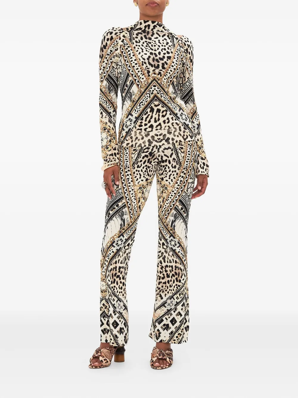 Camilla Mosaic Muse gebreide top Beige