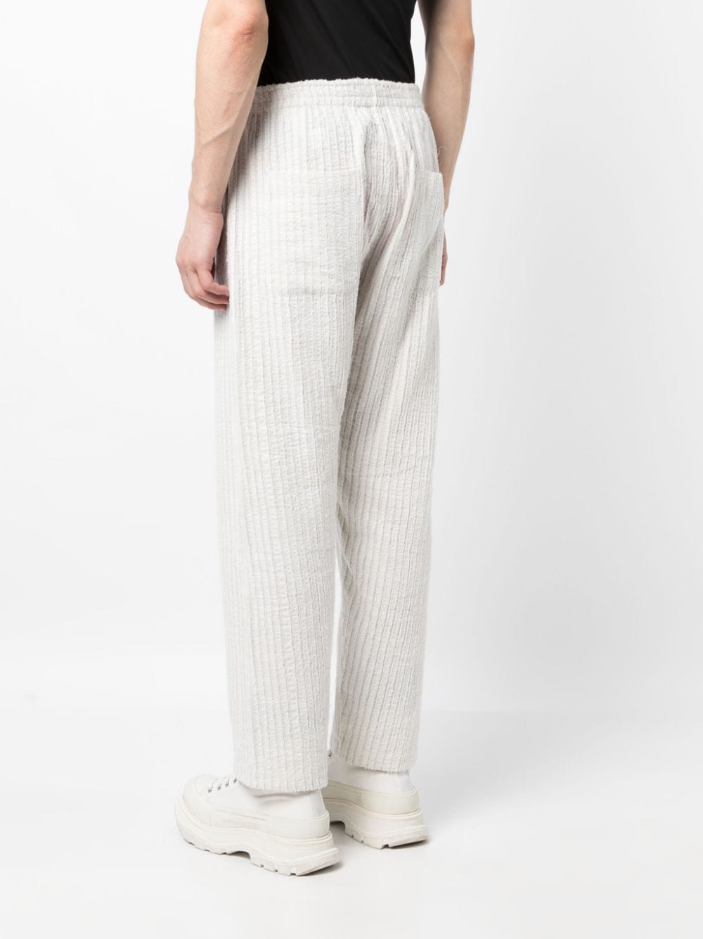 Shop Craig Green Stripe-pattern Cotton Track Pants In White