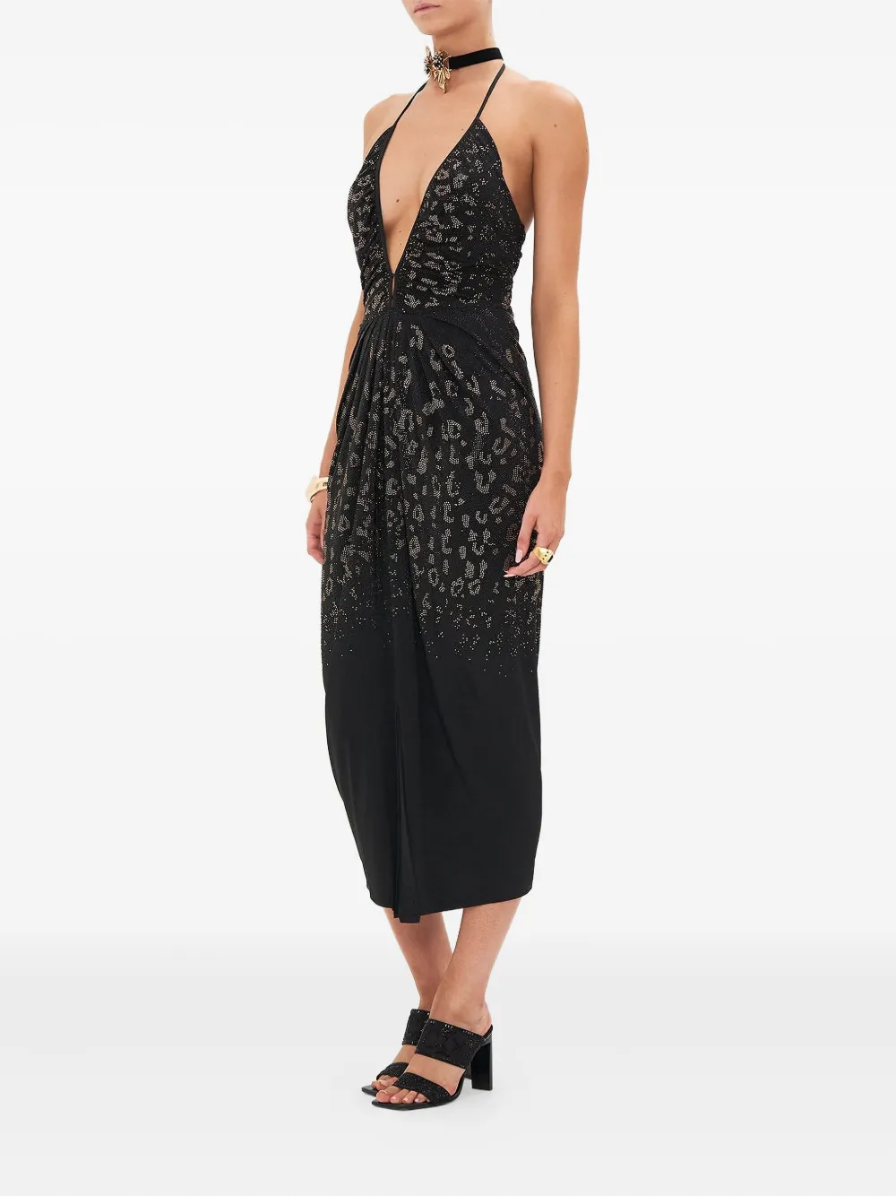 Camilla Gesmockte jurk Zwart