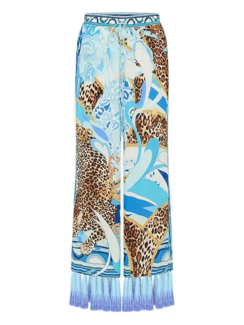 Camilla pantalones capri con detalle de borlas